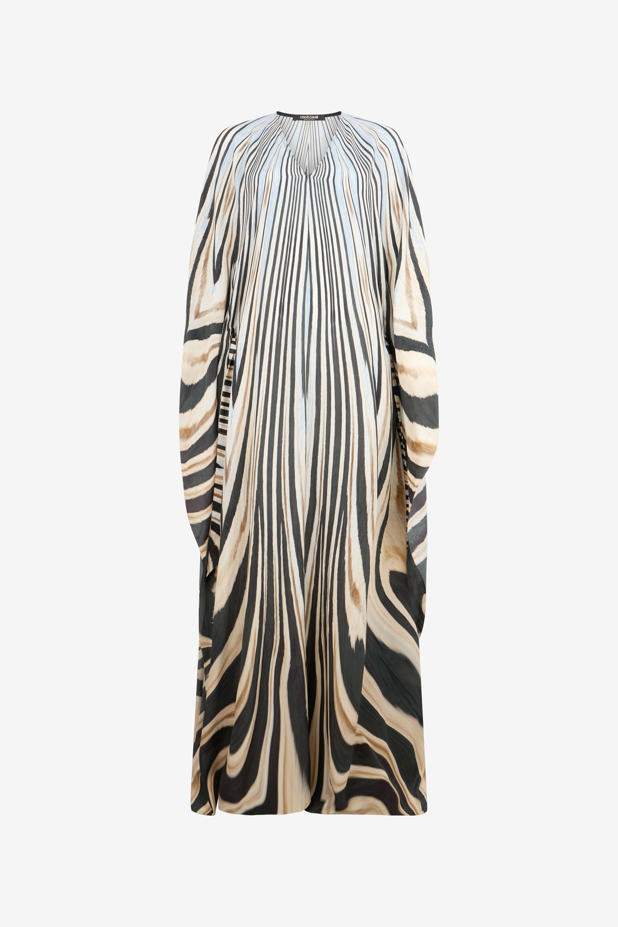 RC Robe Caftan En Soie Imprimé Zebra NATURAL/BLACK XQT179-SQT26