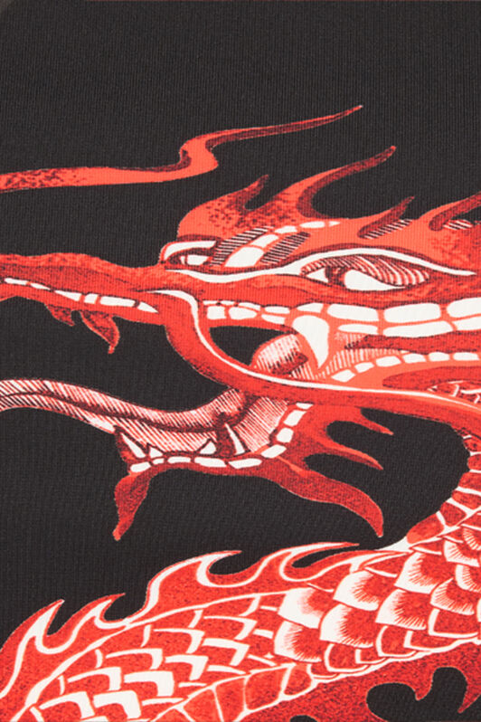 RC Midi Dress with Dragon Schwarz/Rot VQT149-JMP75