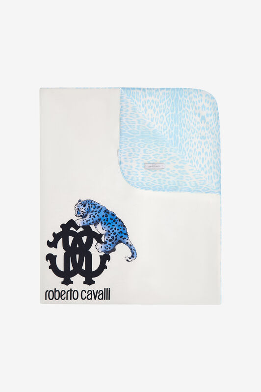 JU Blanket With Jaguar Skin Print And Blue Leopard JU Blanket With Jaguar Skin Print And Blue Leopard Baby Blue SJT801-JFF65