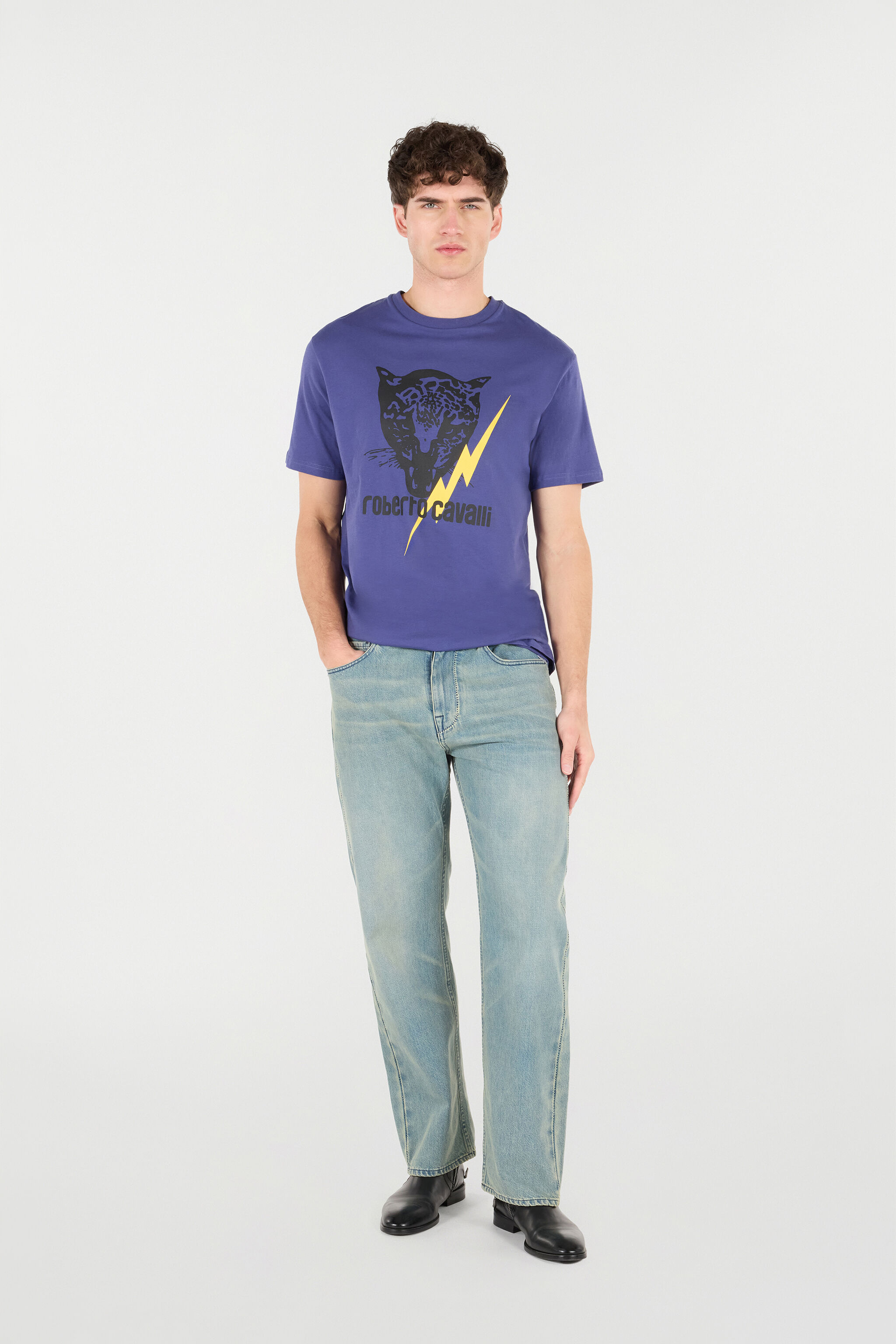 RC T-Shirt Con Fulmine E Giaguaro Navy POT60B-JD060