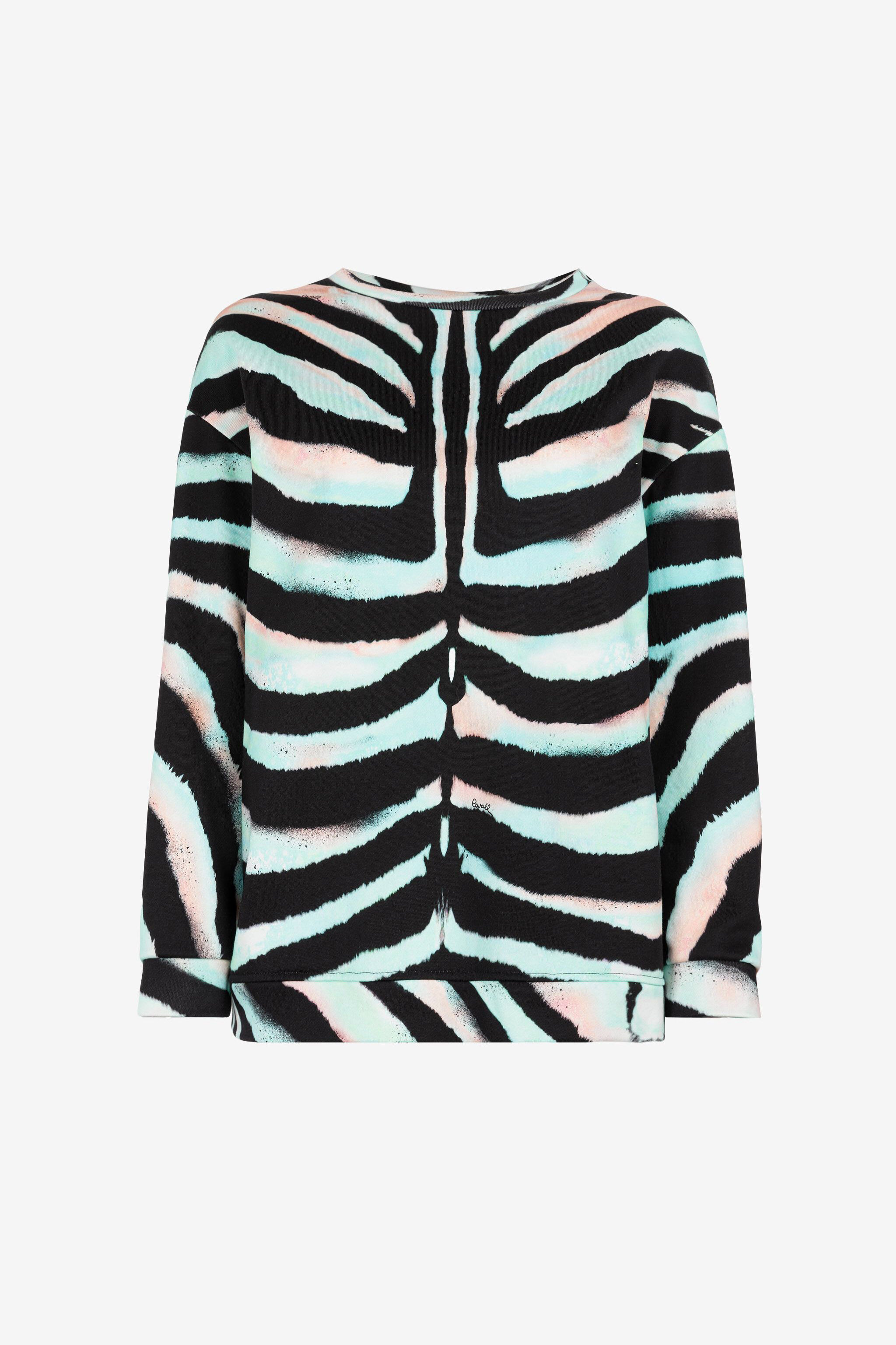 RC Zebra-Print Logo Cotton Sweatshirt Light green/Black OQT66I-5OD03