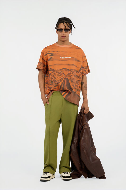 JC T-Shirt mit Long Way-Aufdruck APRICOT ORANGE VFT049-VF093