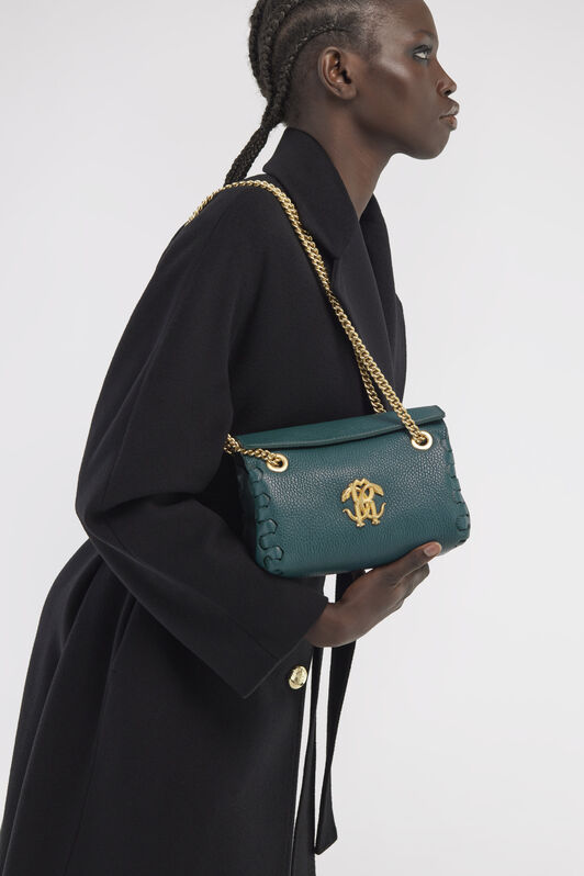 RC Mirror Snake Leather Shoulder Bag Blue JSB005-PZA12