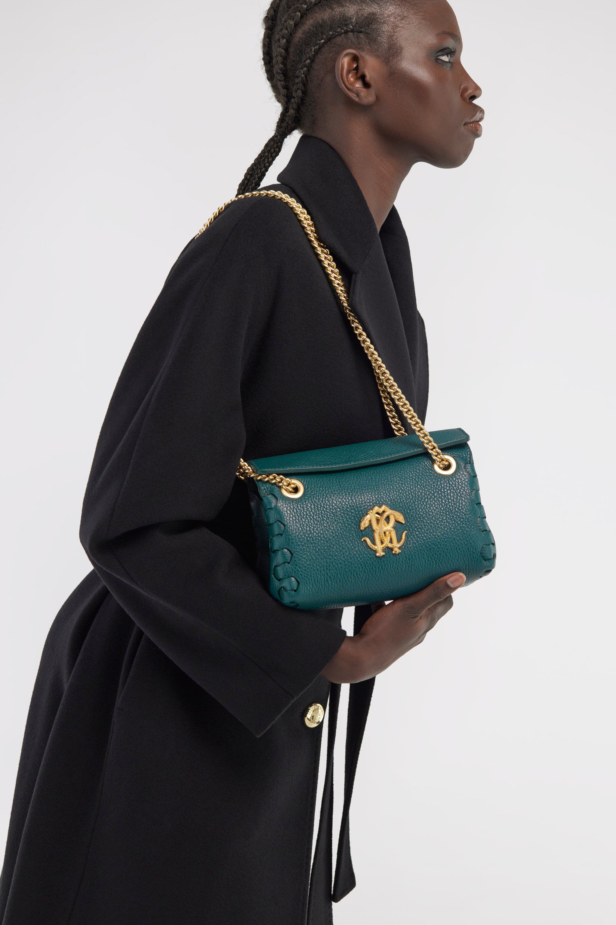 RC Mirror Snake Leather Shoulder Bag Blue JSB005-PZA12