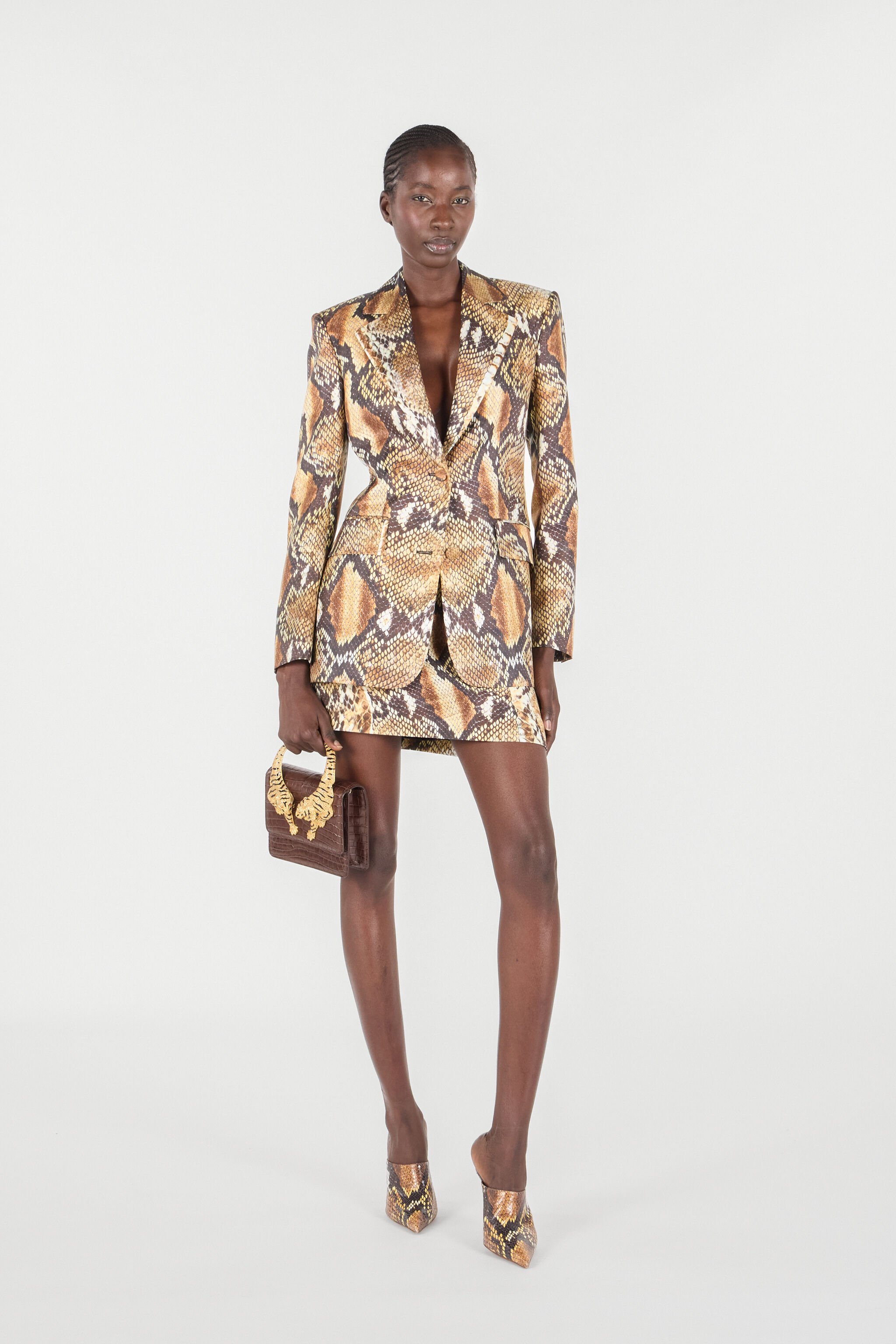 RC Python Print Jacket Light Brown UWT405-4QN93