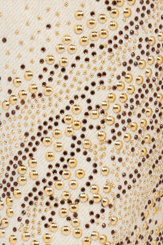 RC Ivory flared jeans with gold animal-print detailing IVORY/GOLD WWJ204-DE017