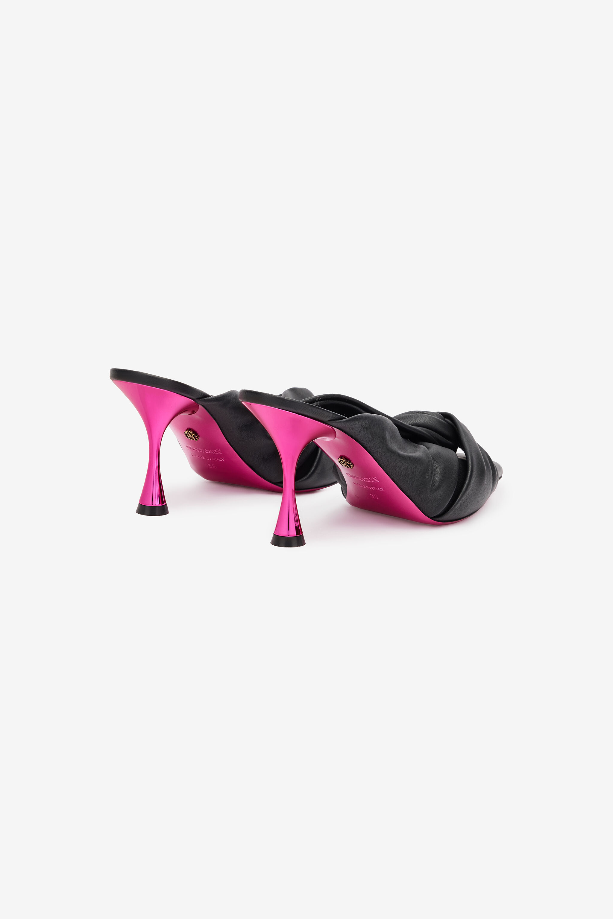 RC Leather Mules With Knotted Detail Black UKS009-PN003