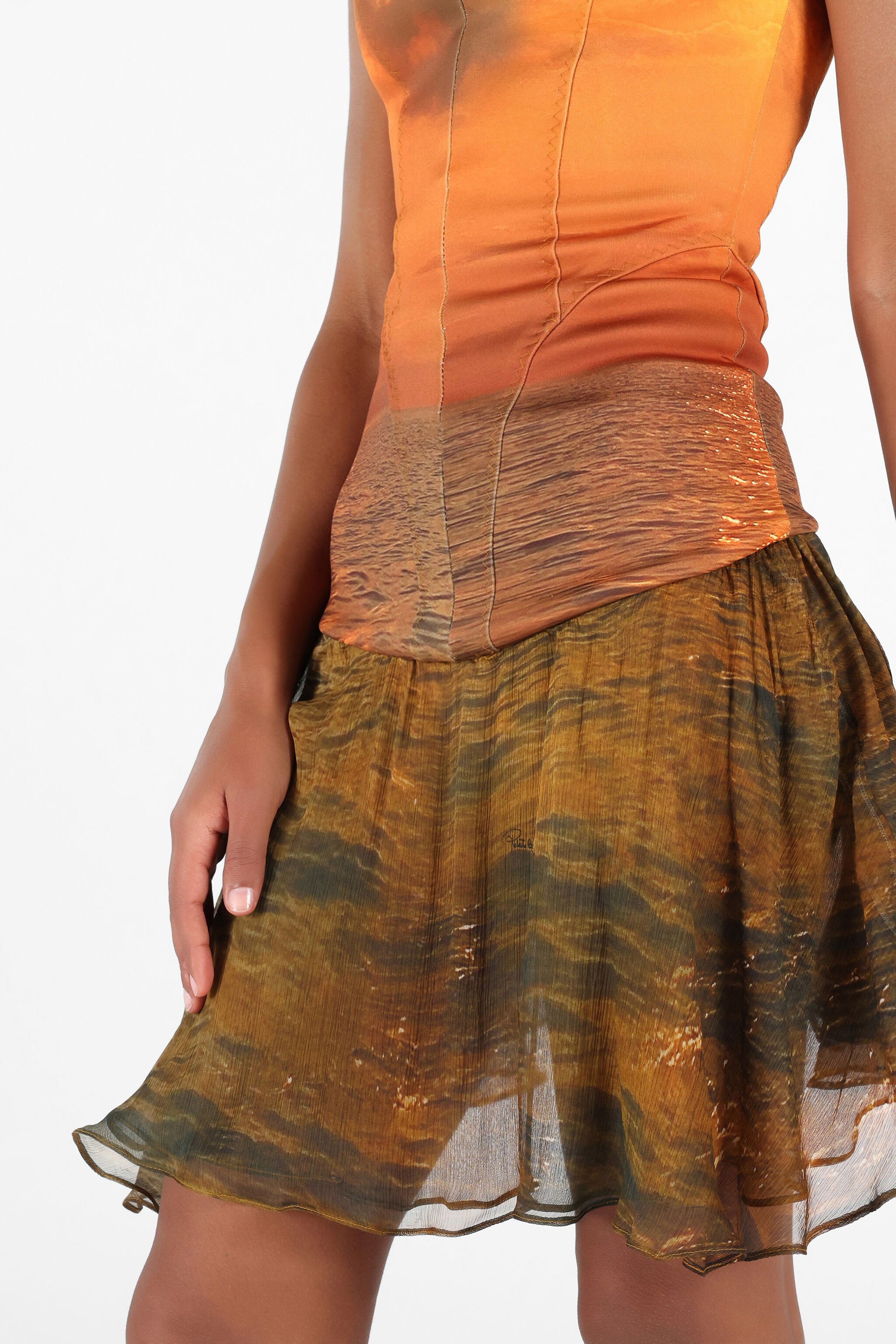 RC Sunset Print Short Dress Orange UWT113-JMN97