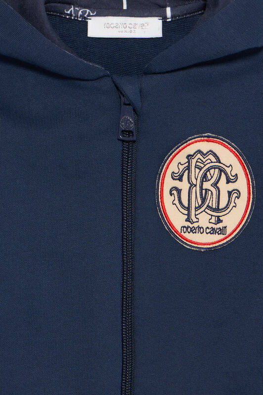 JU Blue Sweatshirt with RC Monogram NAVY VJT696-CF050