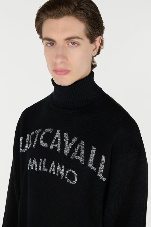 JC Sweater With Lettering Black TFM006-TF026