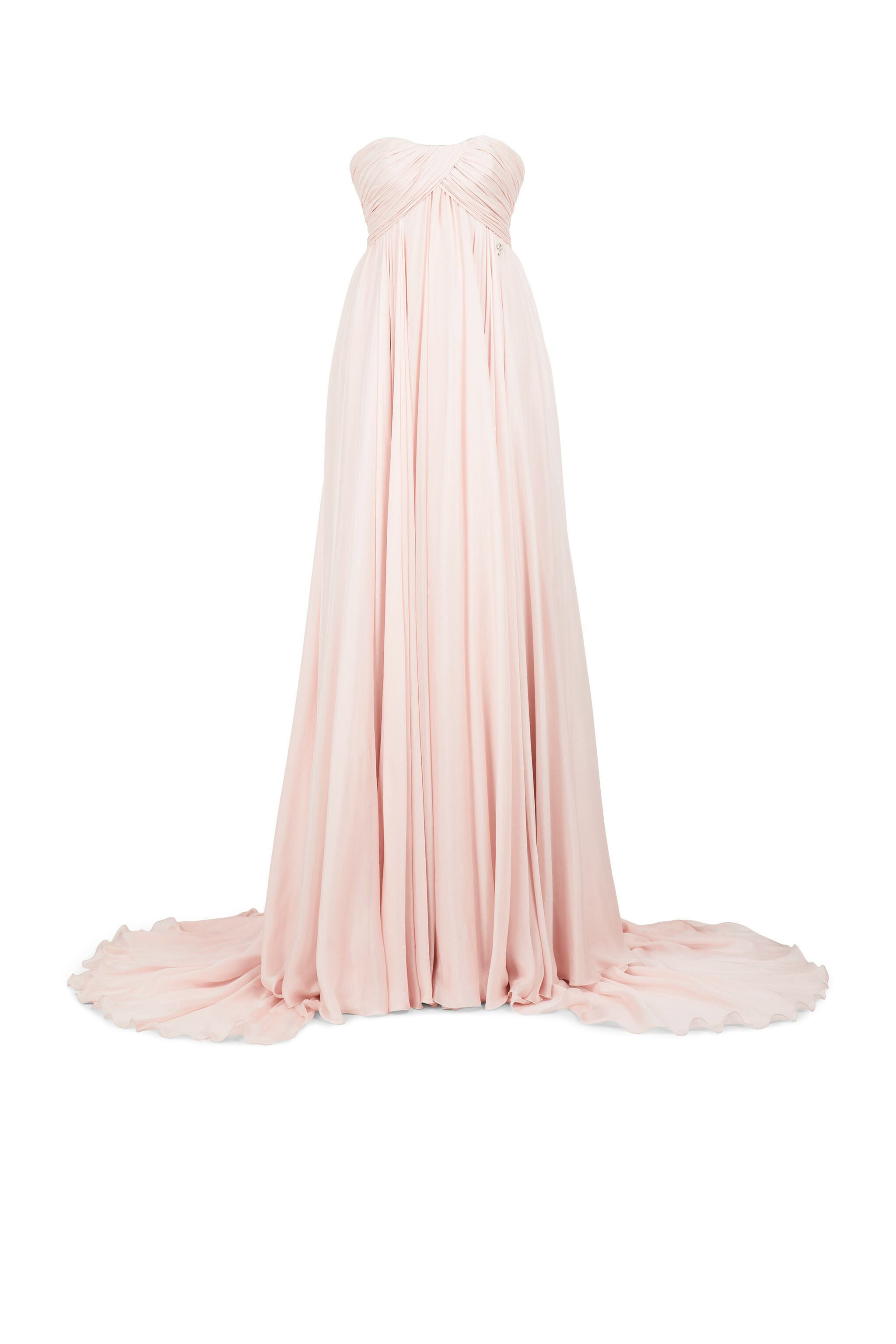 Strapless Silk Maxi Dress in Pink for Women Roberto Cavalli