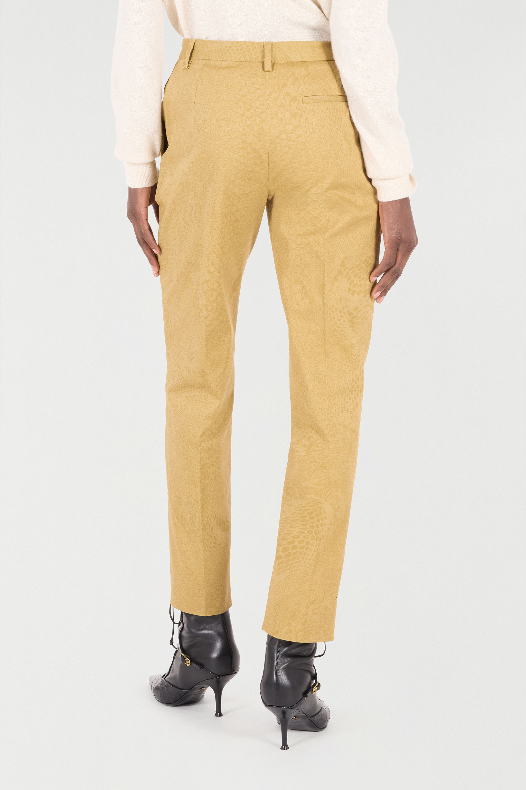 RC Solid-Color Python-Print Pants Light Brown UKT206-4NN53