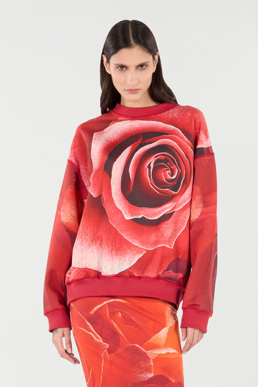 RC Sweatshirt Mit Maxi-Print Rose Rot UKT67B-HUN48