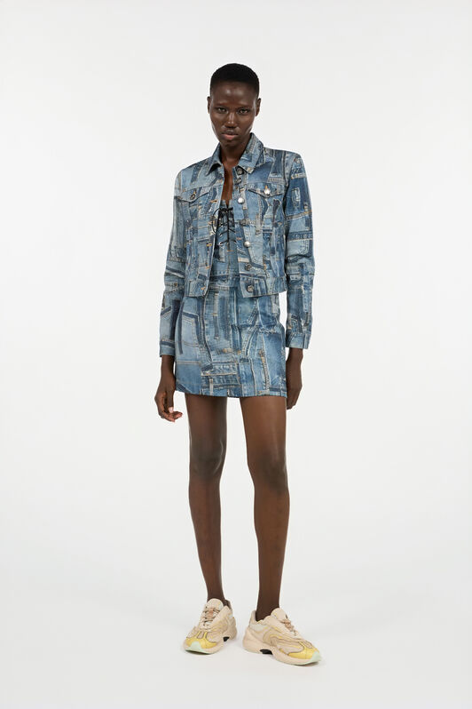 RC Patchwork Capsule Collection Denim Jacket Blue UWJ450-VT001