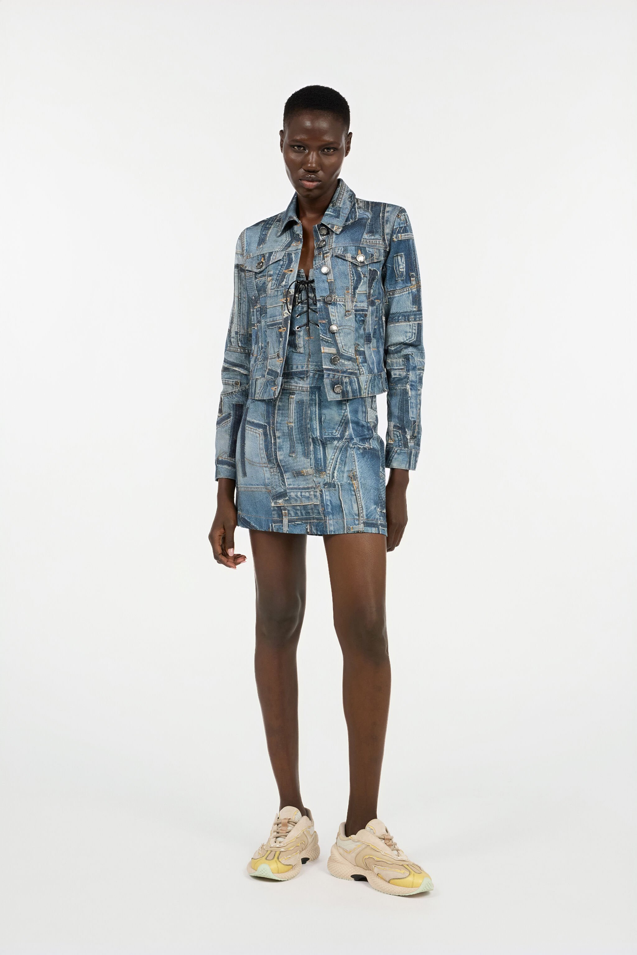 RC Patchwork Capsule Collection Denim Jacket Blue UWJ450-VT001