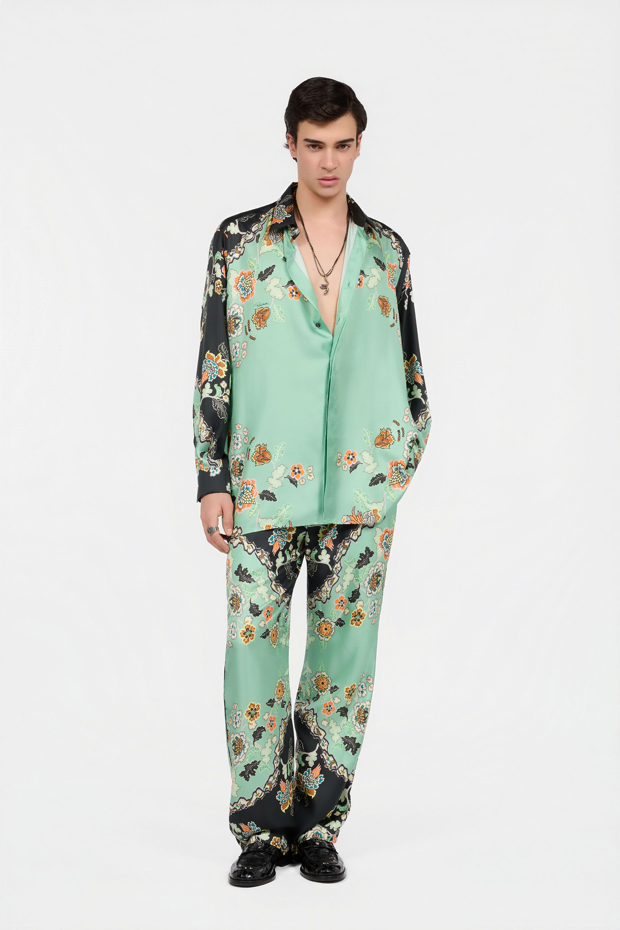 RC Kimono Print Trousers RC Kimono Print Trousers DARK GREEN/BLACK XNT265-4QT25