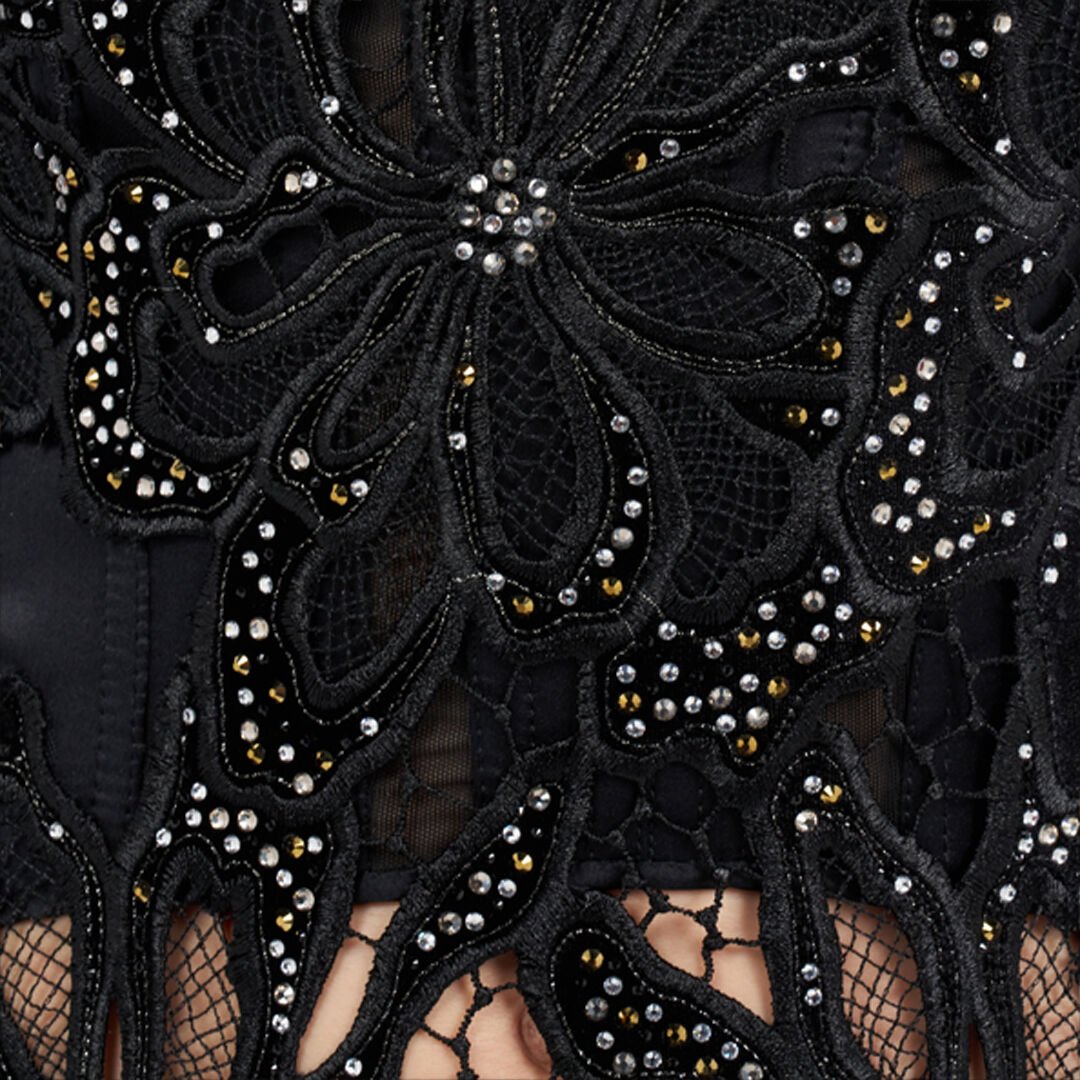 RC Floral Lace Dress BLACK WKR137-FT009