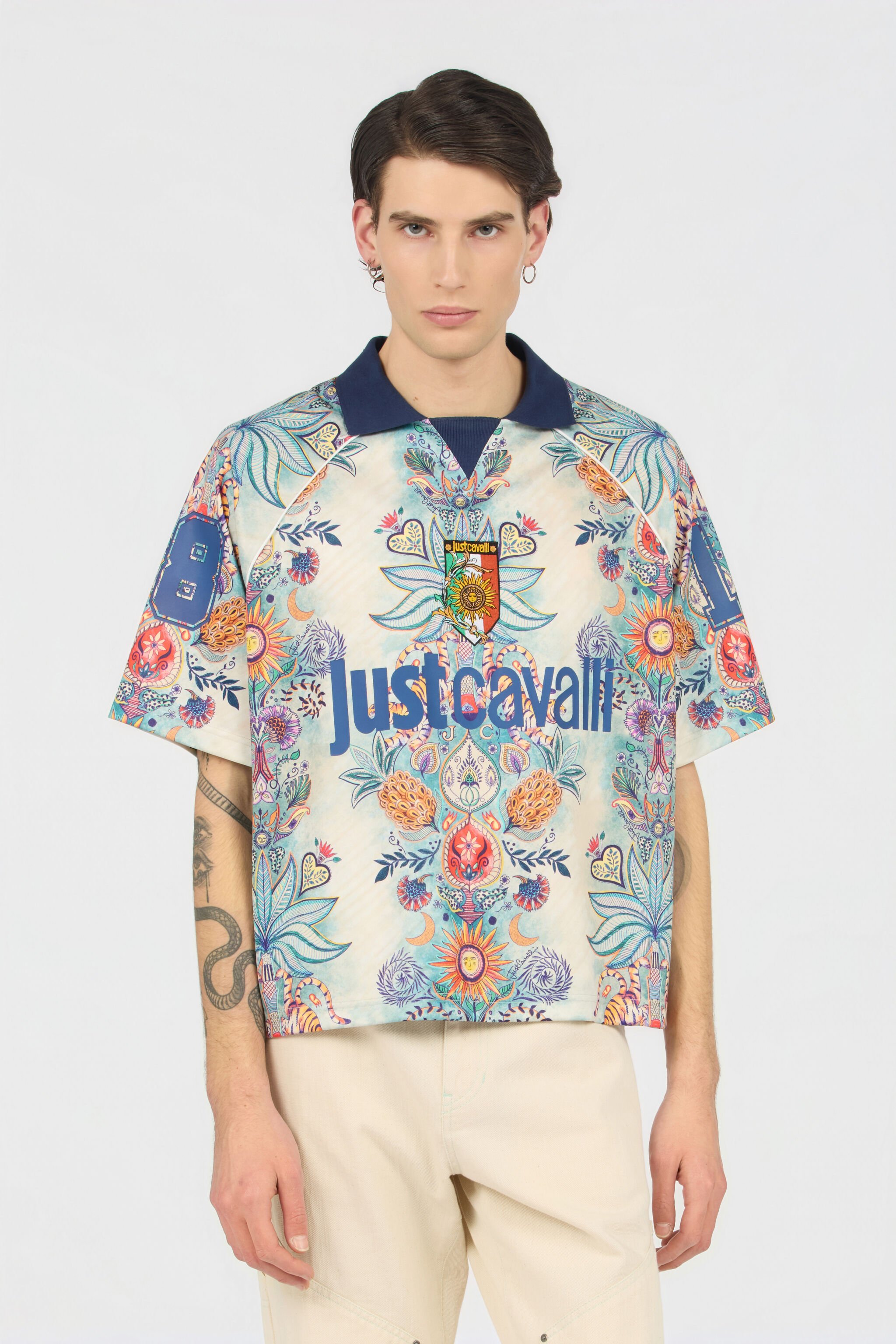 JC T-Shirt mit Tropical Garden-Print 217 AZZURRO + 582 AR WFT054-WF084