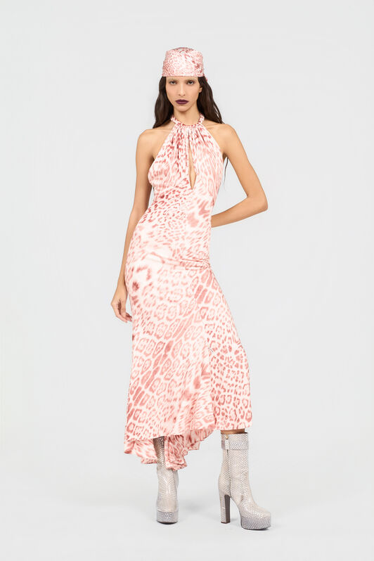 RC Jaguar Pink Print Midi Dress PINK XQT141-JRT23