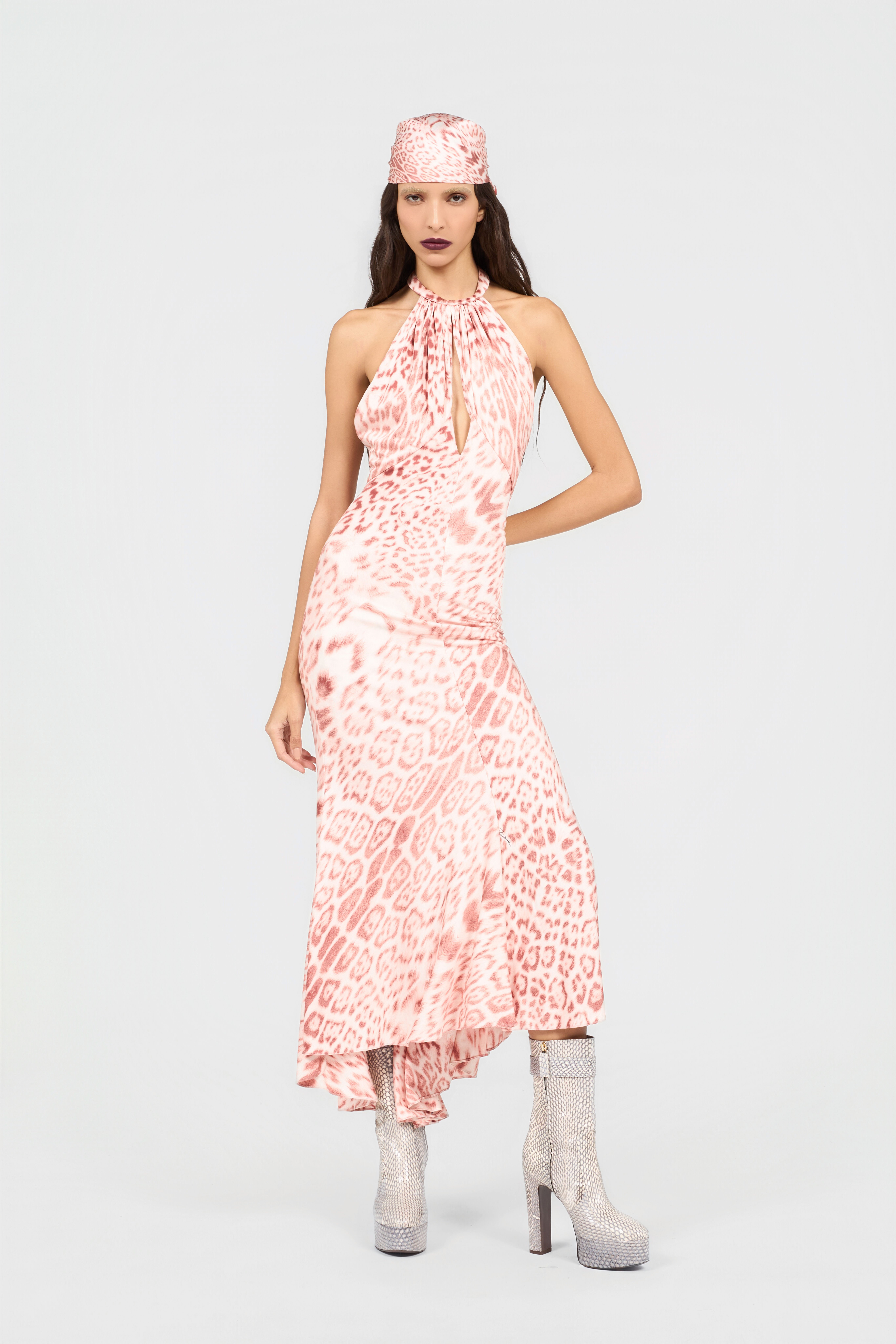 RC Jaguar Pink Print Midi Dress PINK XQT141-JRT23
