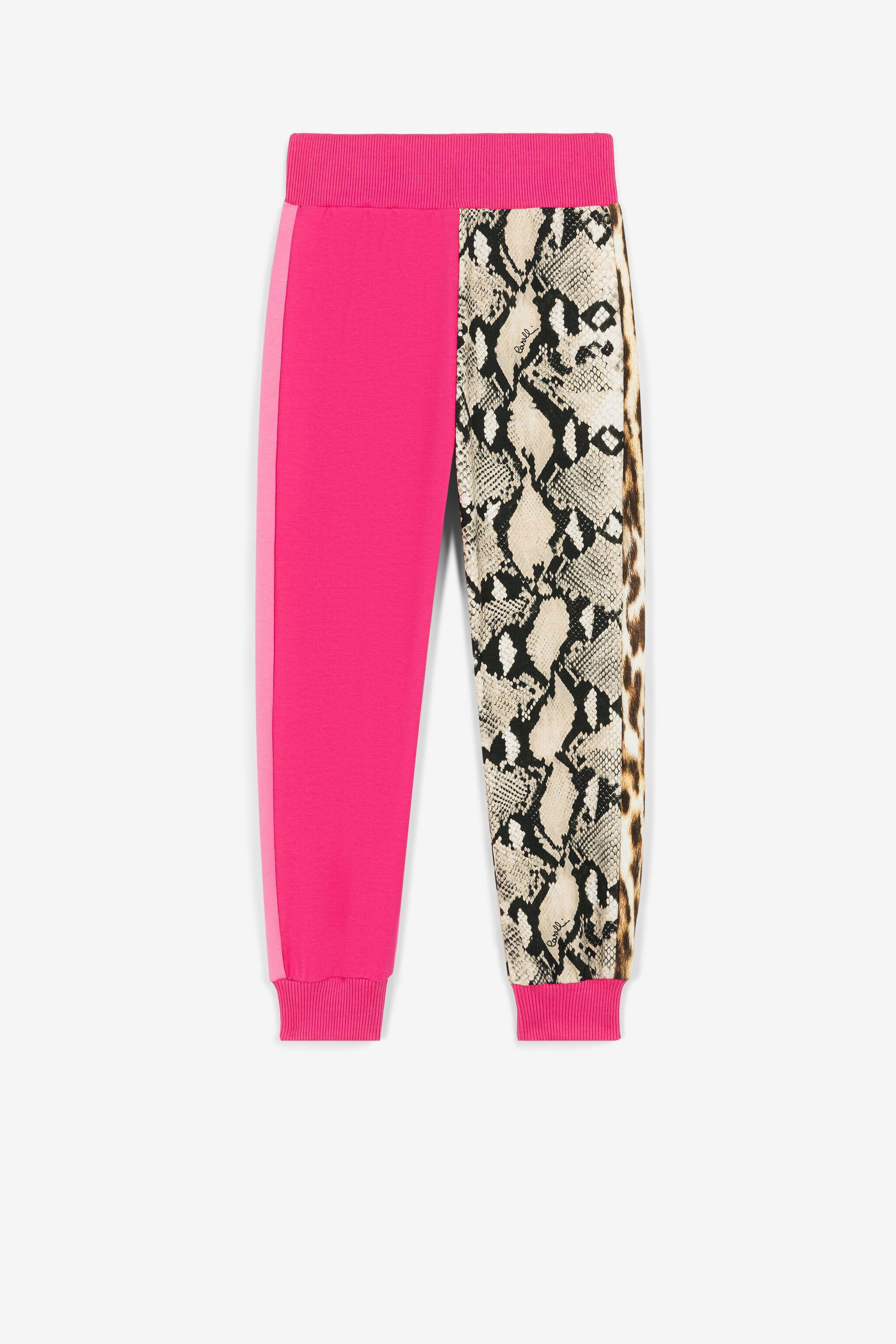 JU Python And Ocelot-Print Sweatpants Fuchsia PJT218-5OE40