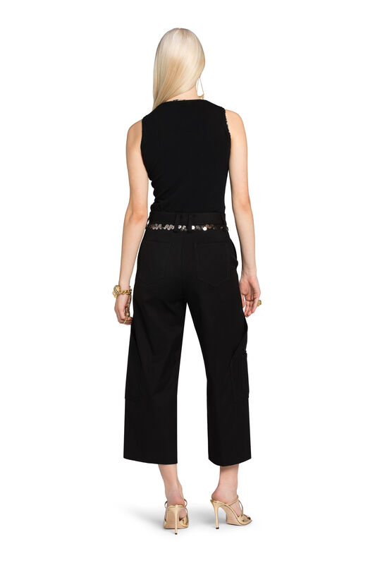 RC Sequin-Embellished Wide-Leg Trousers BLACK IWR227-CE036
