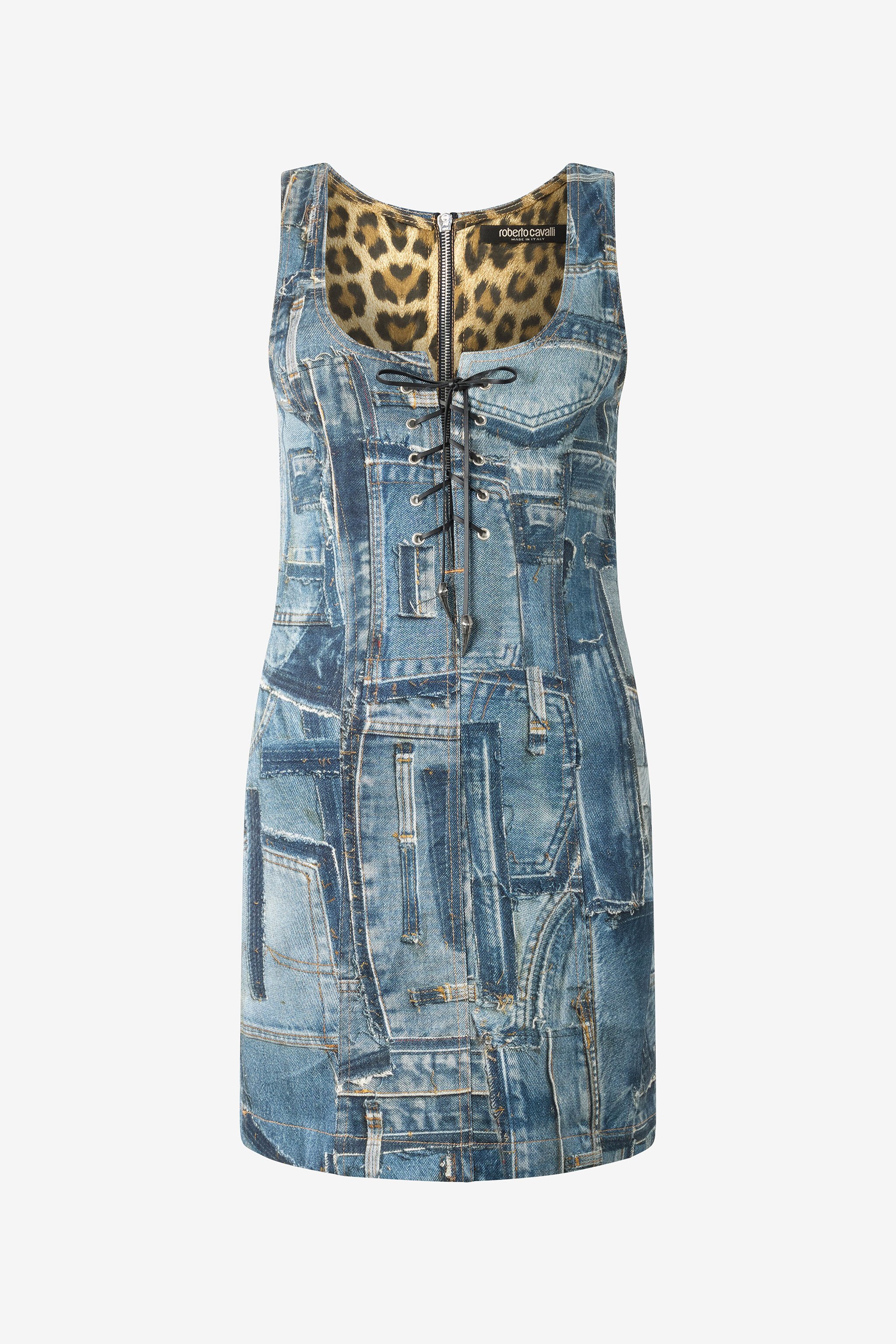 RC Patchwork Capsule Collection Short Dress Blue UWJ150-DS001