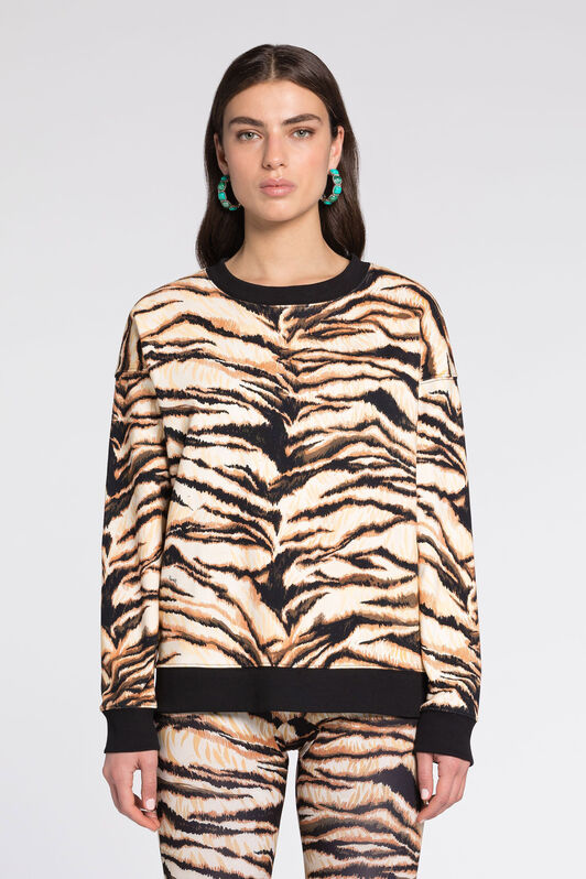 RC Freedom-Print Cotton Sweatshirt Light Brown RKT64C-2OH36