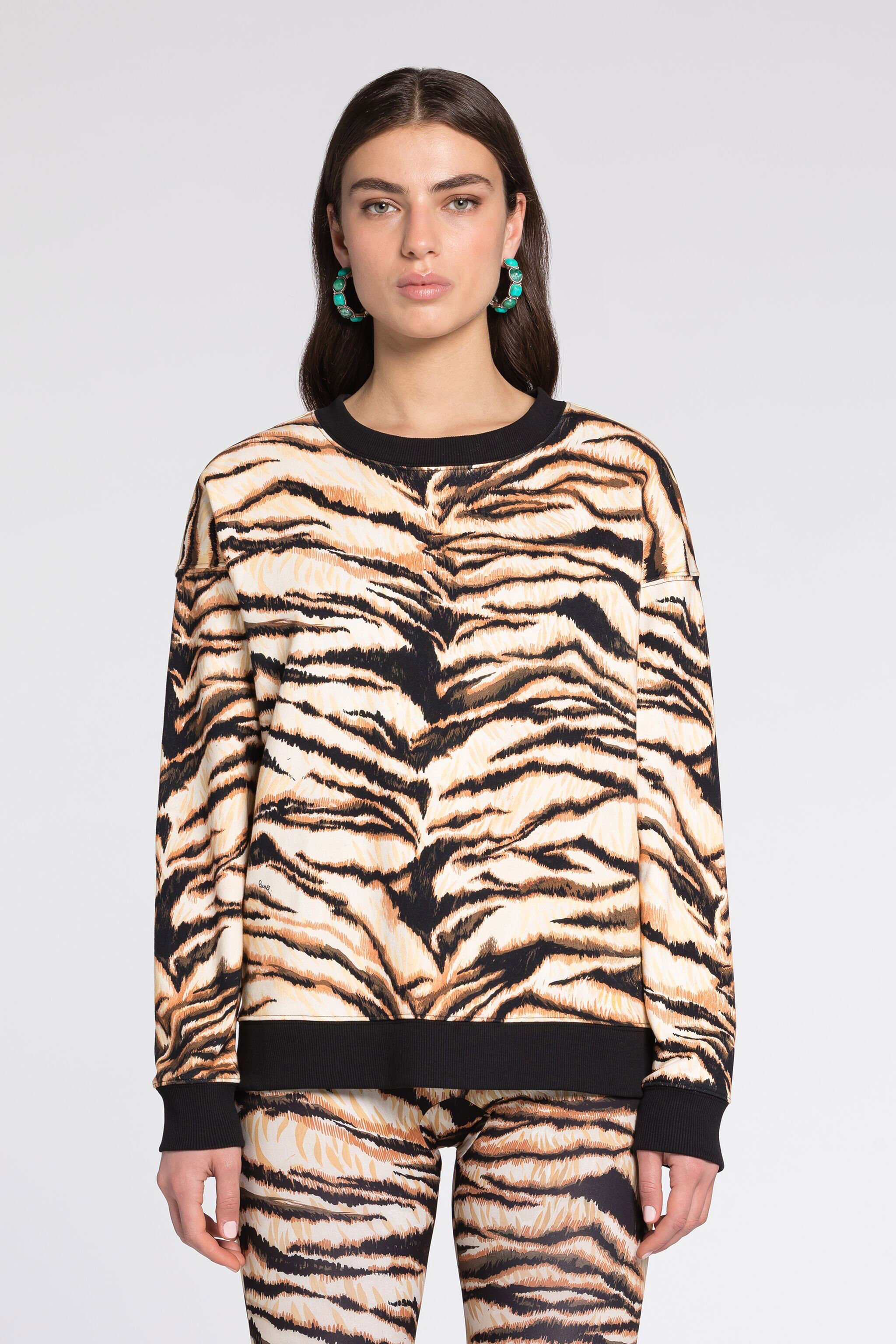 RC Freedom-Print Cotton Sweatshirt Light Brown RKT64C-2OH36