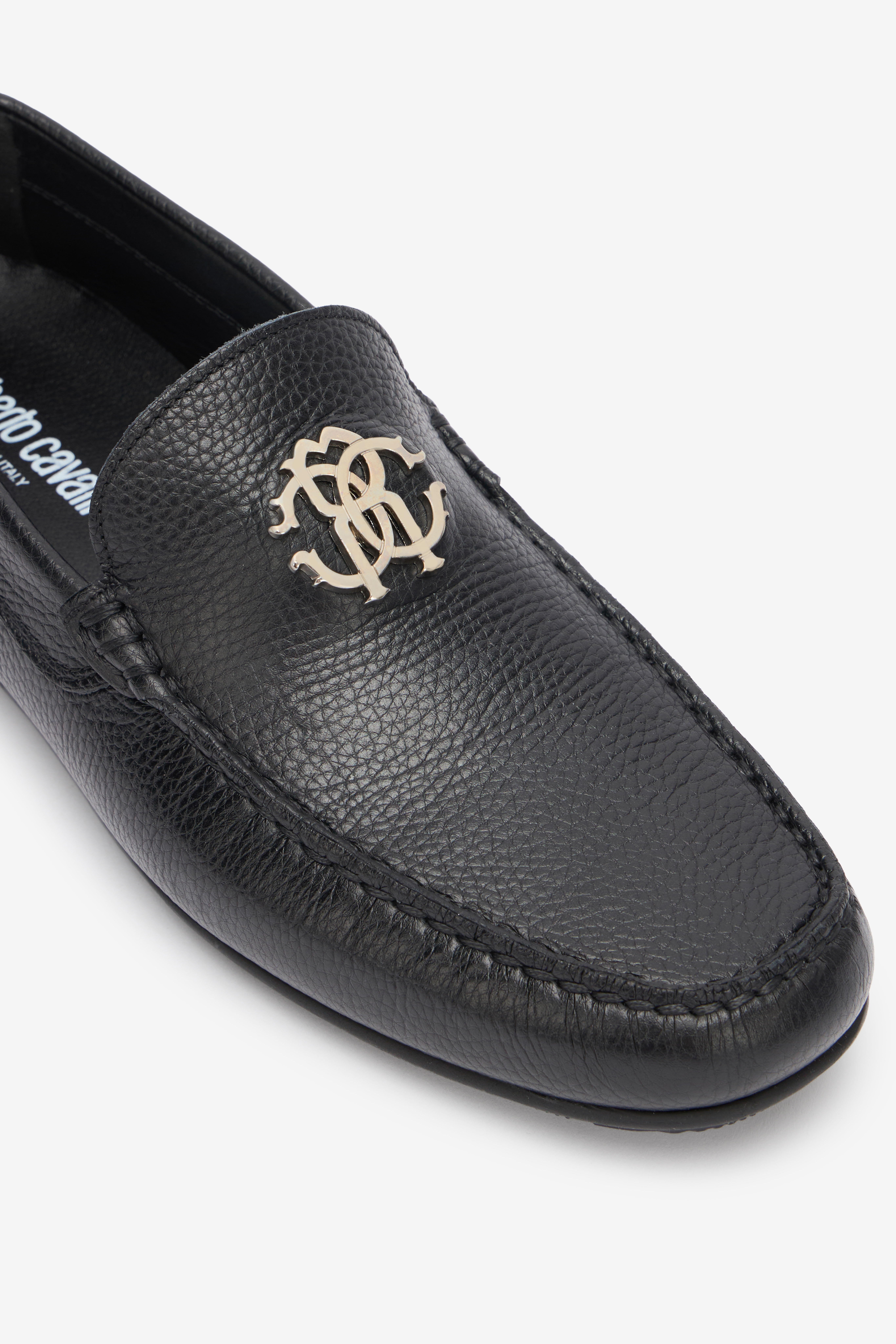 RC Mocassini Effetto Martellato Con Monogram RC Nero POS00G-PI001