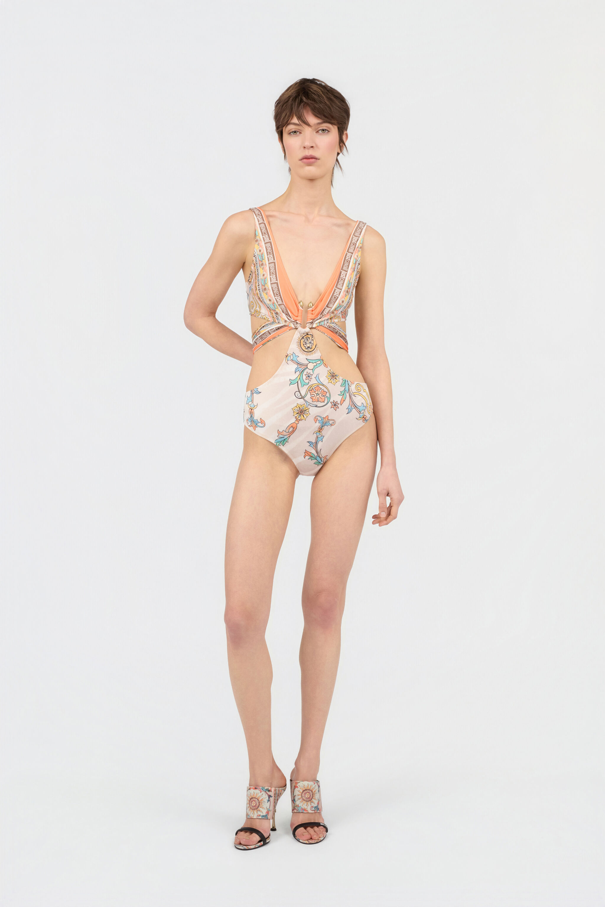 JC Costume Intero con Stampa Persian Tarot 744 BEIGE + 217 AZZU WFM035-WF754