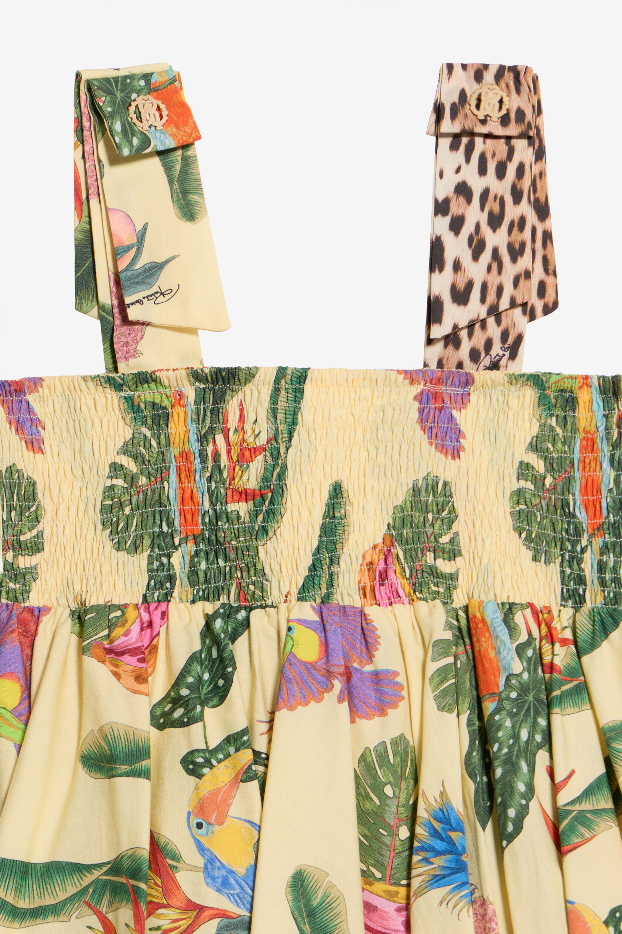 JU Baumwollkleid mit Tropicana-Print YELLOW WJT10E-7MR12