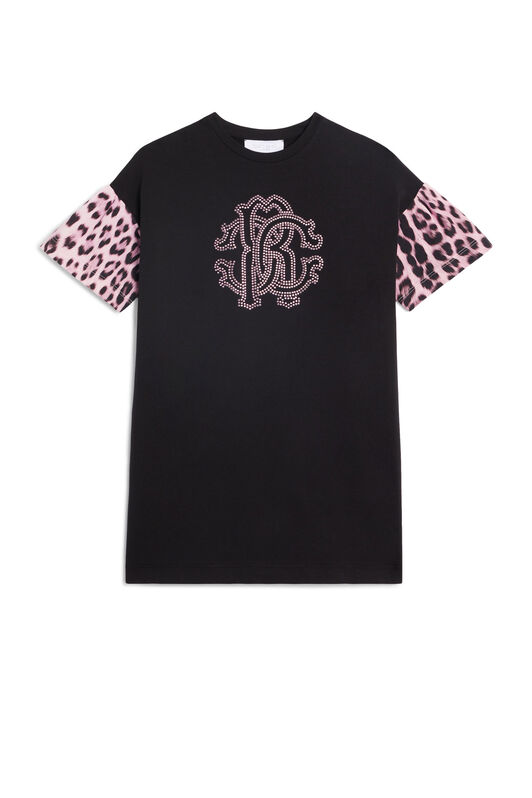 JU T-Shirt-Kleid mit Jaguar-Print BLACK JJT135-JV025