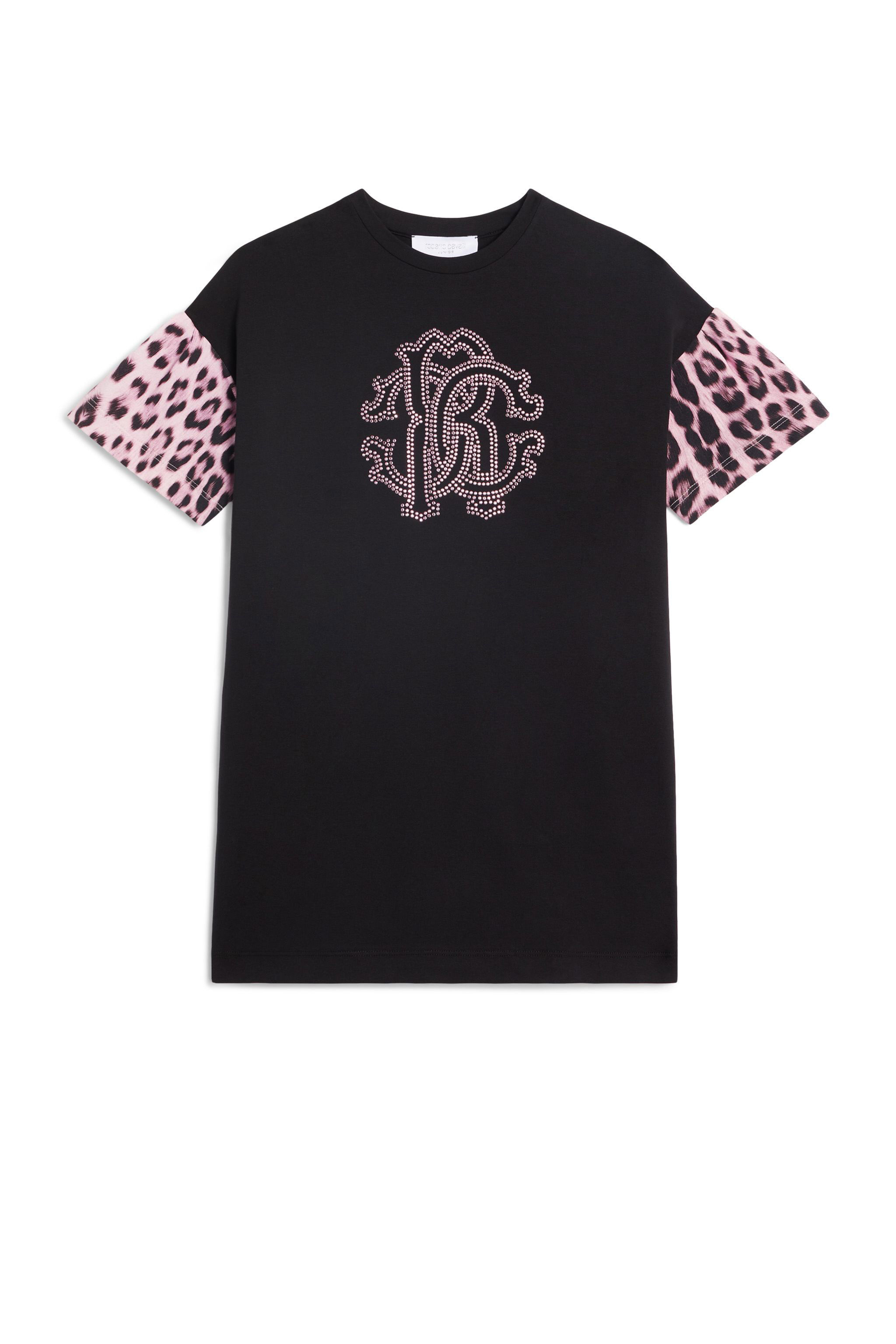 JU T-Shirt-Kleid mit Jaguar-Print BLACK JJT135-JV025