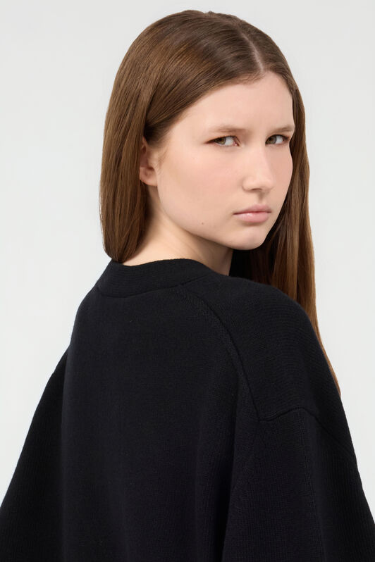 RC Cardigan with Gold Buttons Black TKM906-MQ001