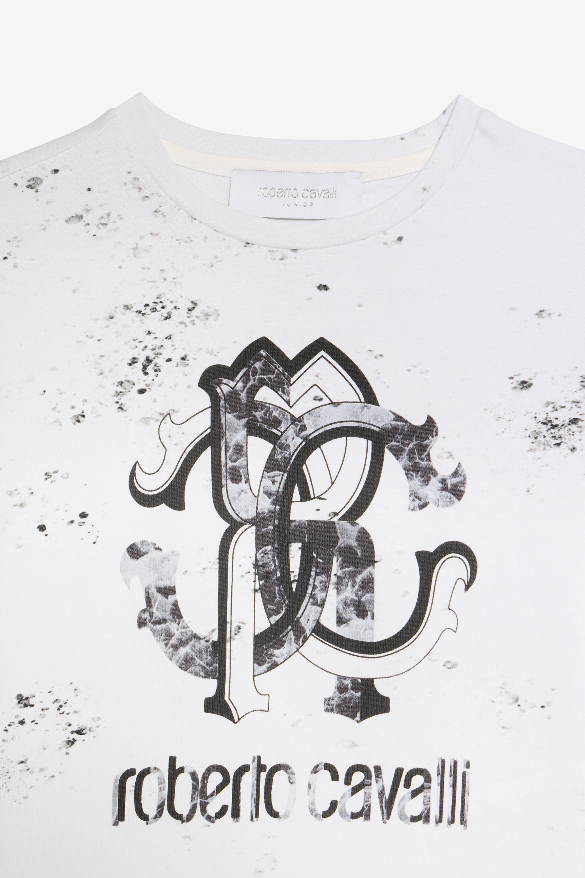 JU Monogram print T-shirt OPTICAL WHITE VJT60E-JFQ44