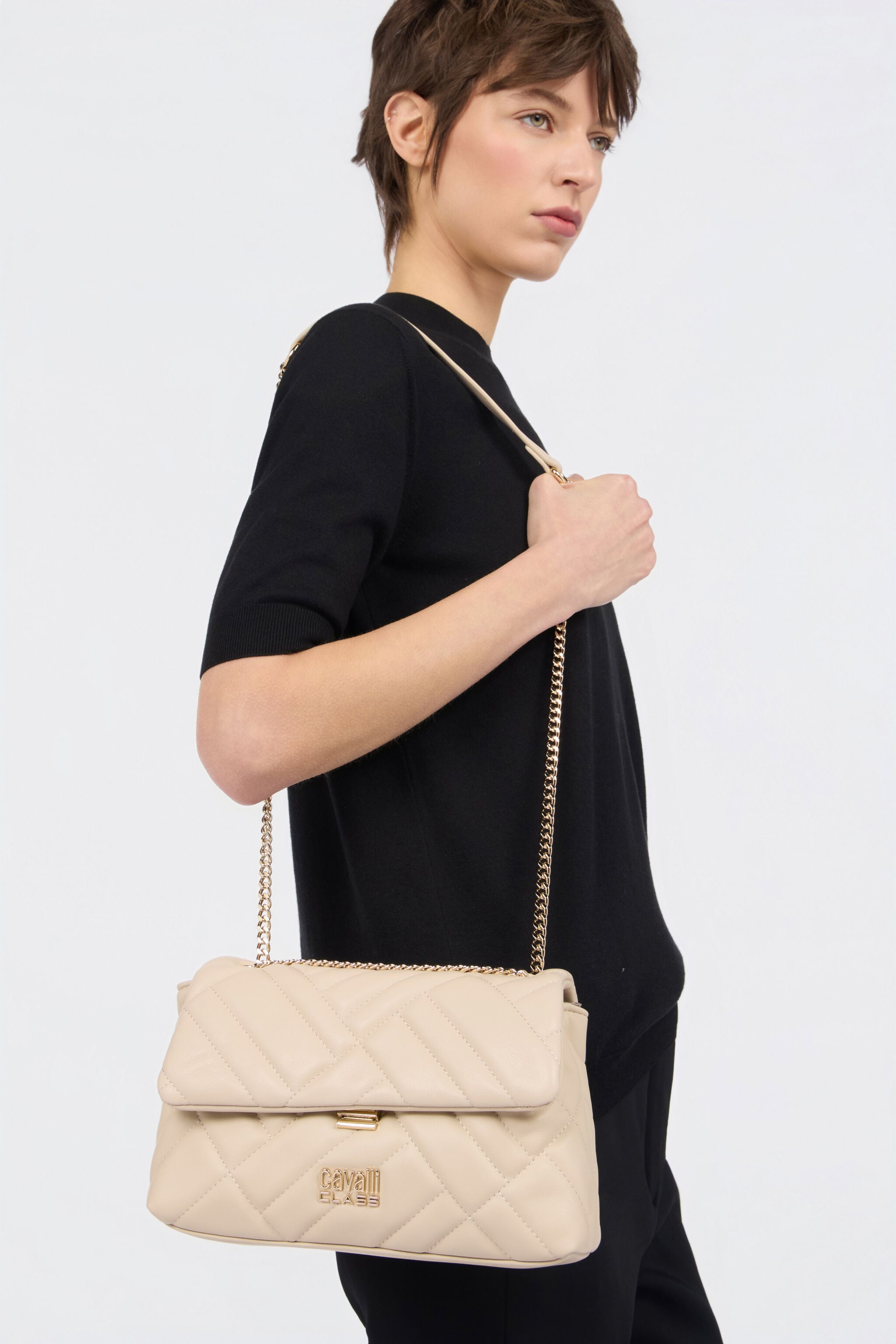 CL Quilted Shoulder Bag CL Quilted Shoulder Bag BEIGE SXB00C-AB076