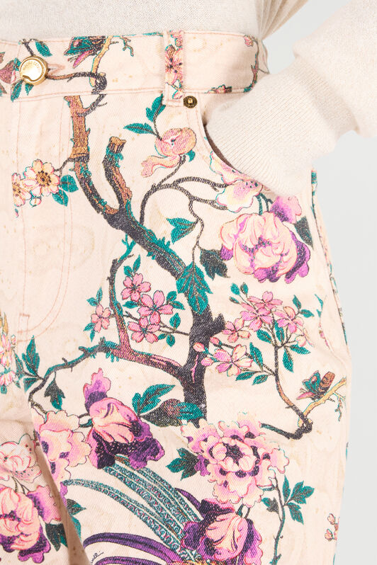 RC Jeans with Floral Print RC Jeans with Floral Print Ivory/Pink VKJ207-DAP76