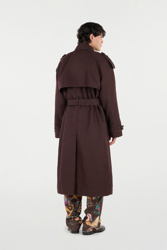 RC Long Trench Coat in Cotton RC Long Trench Coat in Cotton Brown VRT531-FN071