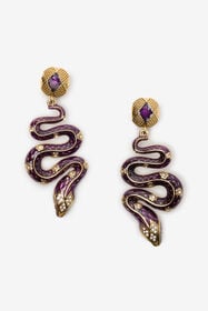 RC Boucles d'Oreilles Serpentines GOLD/PURPLE/CRYSTAL XQG021-AM011