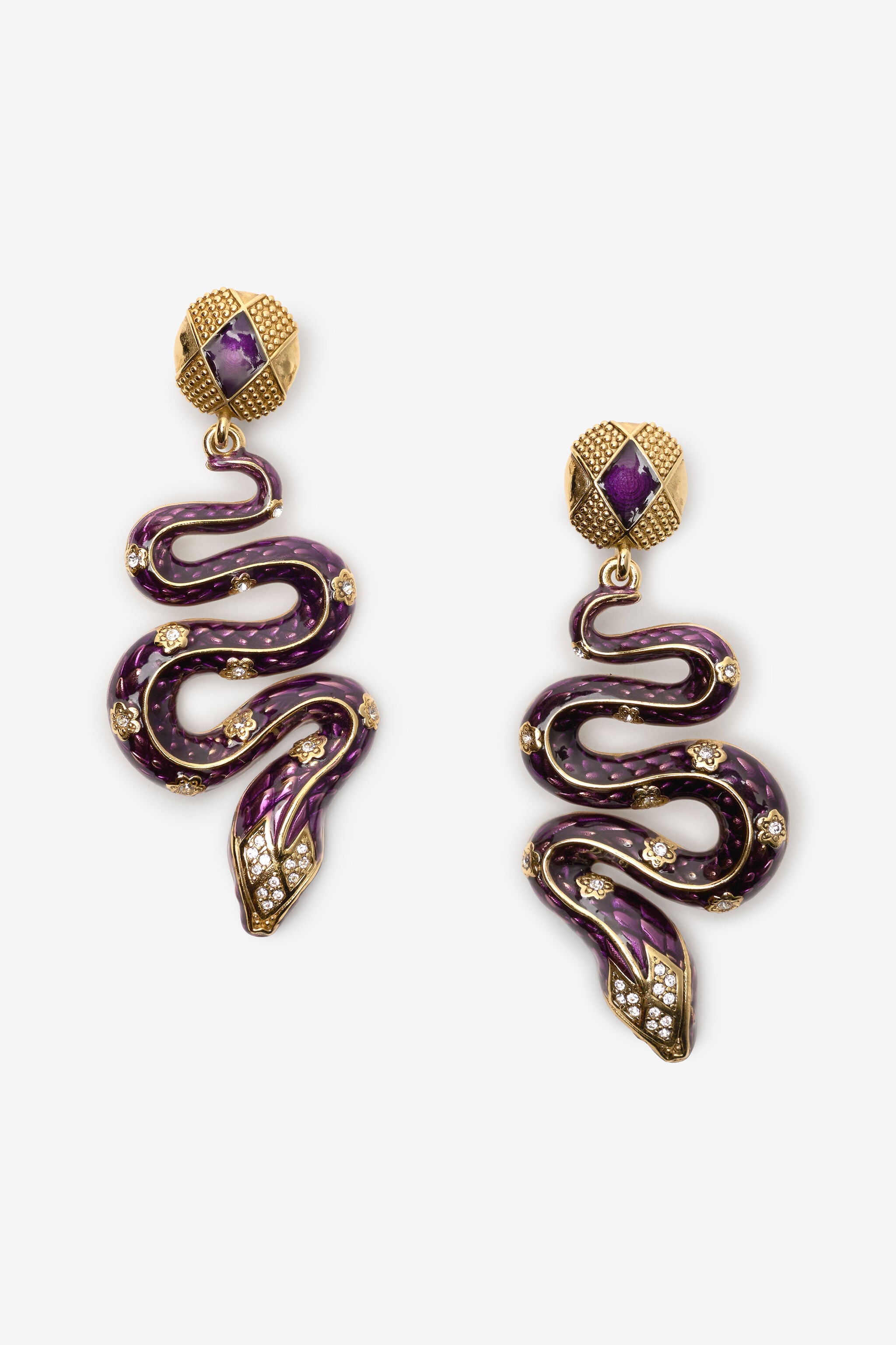 RC Boucles d'Oreilles Serpentines RC Boucles d'Oreilles Serpentines GOLD/PURPLE/CRYSTAL XQG021-AM011