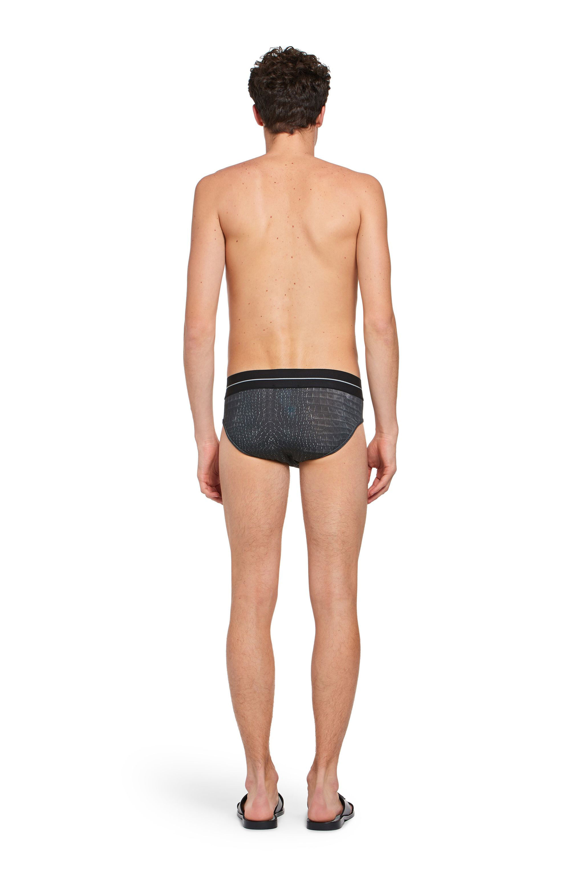 UG Crocodile print logo briefs GRIGIO/NERO IYO06I-JBP61