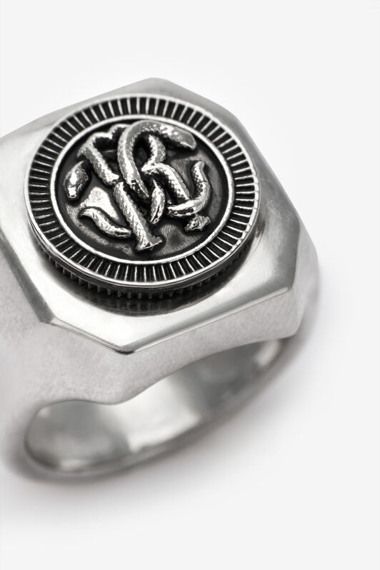 RC Anello con Monogram Mirror Snake Argento TRG006-AM258