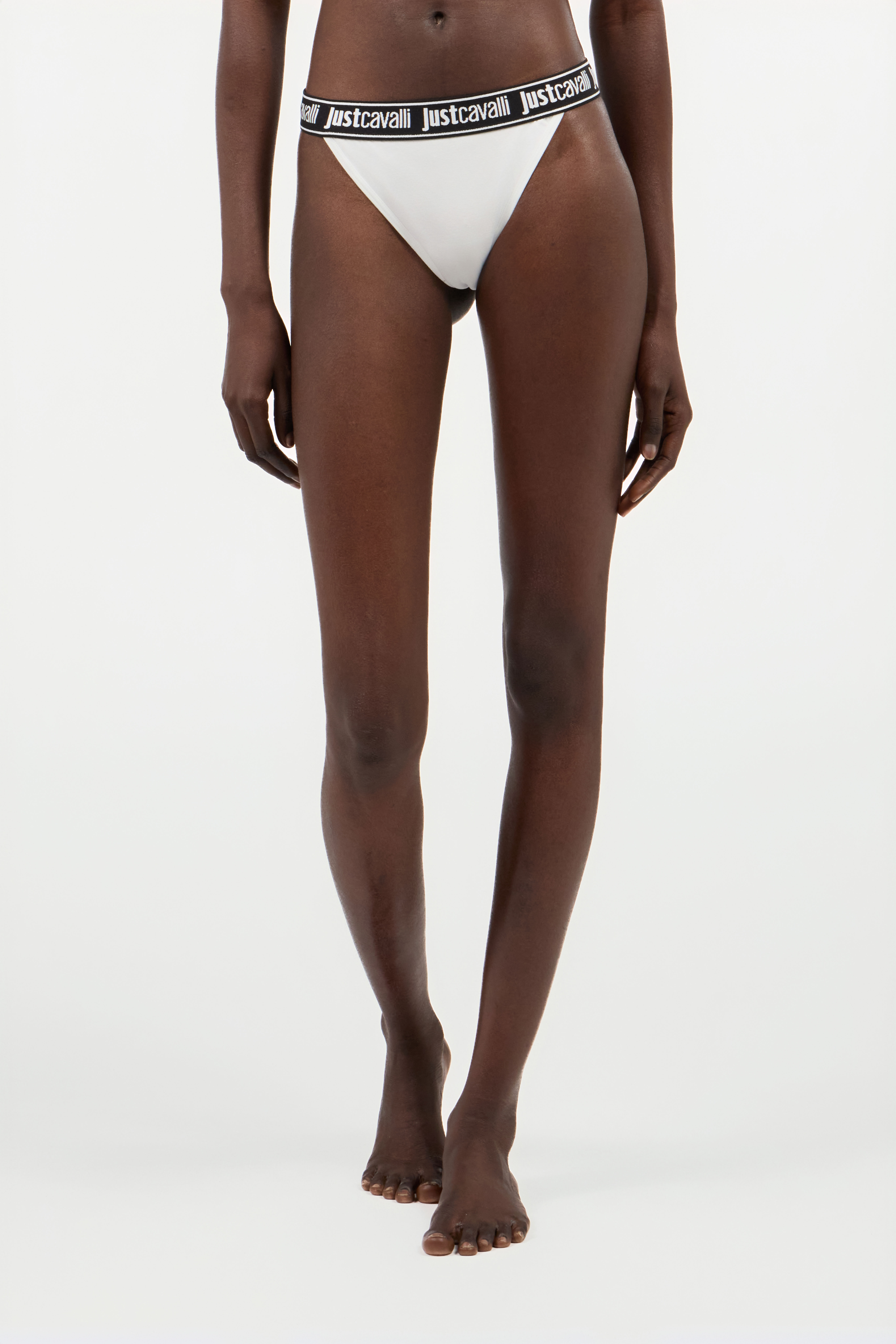 JC Two-Pack White Cotton Panties With Logo Waistband WHITE UFU004-UF201