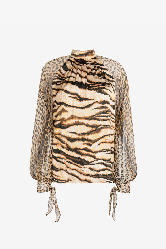 RC Animal-Print Shirt Light Brown RKT700-SZH36