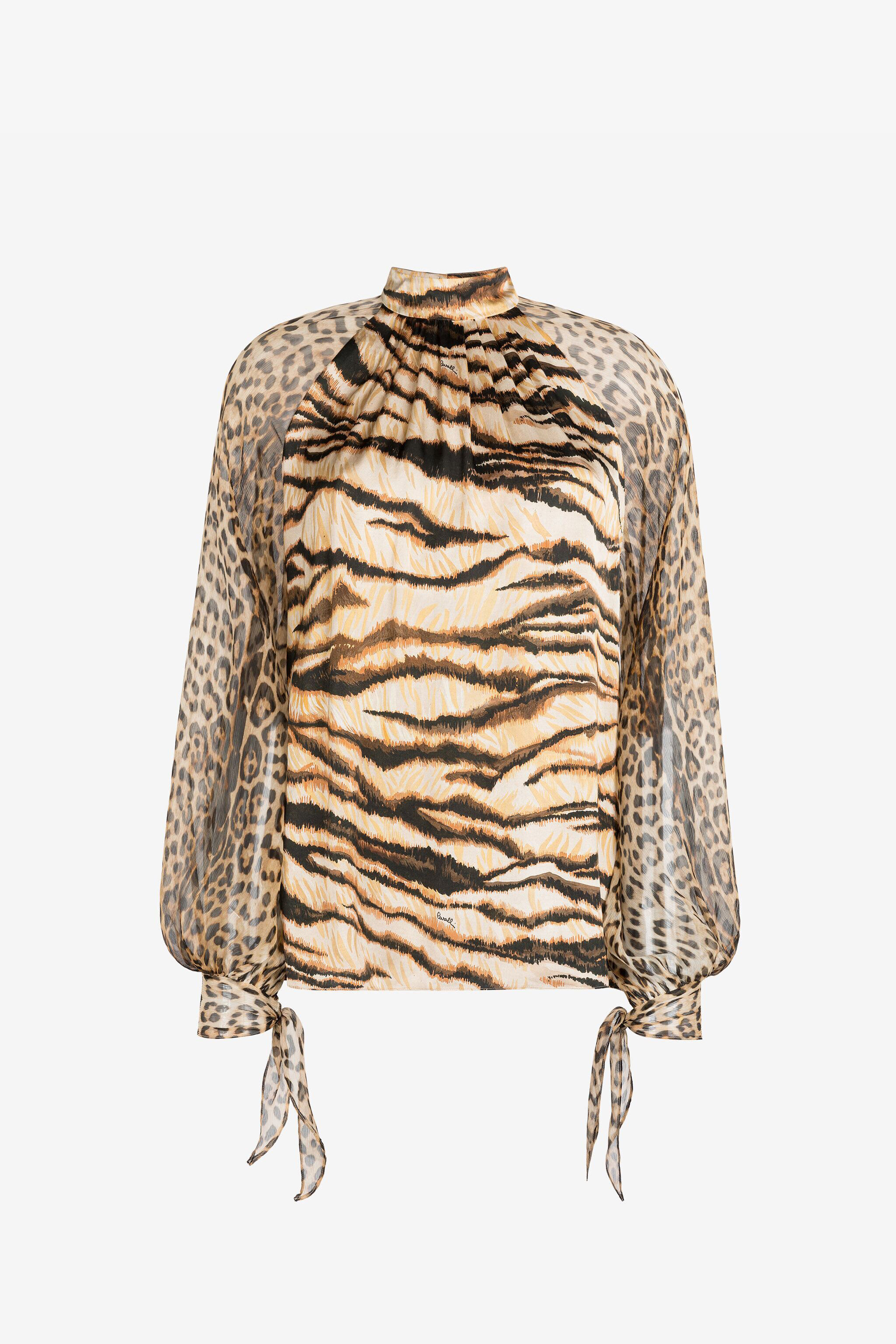 RC Animal-Print Shirt Light Brown RKT700-SZH36