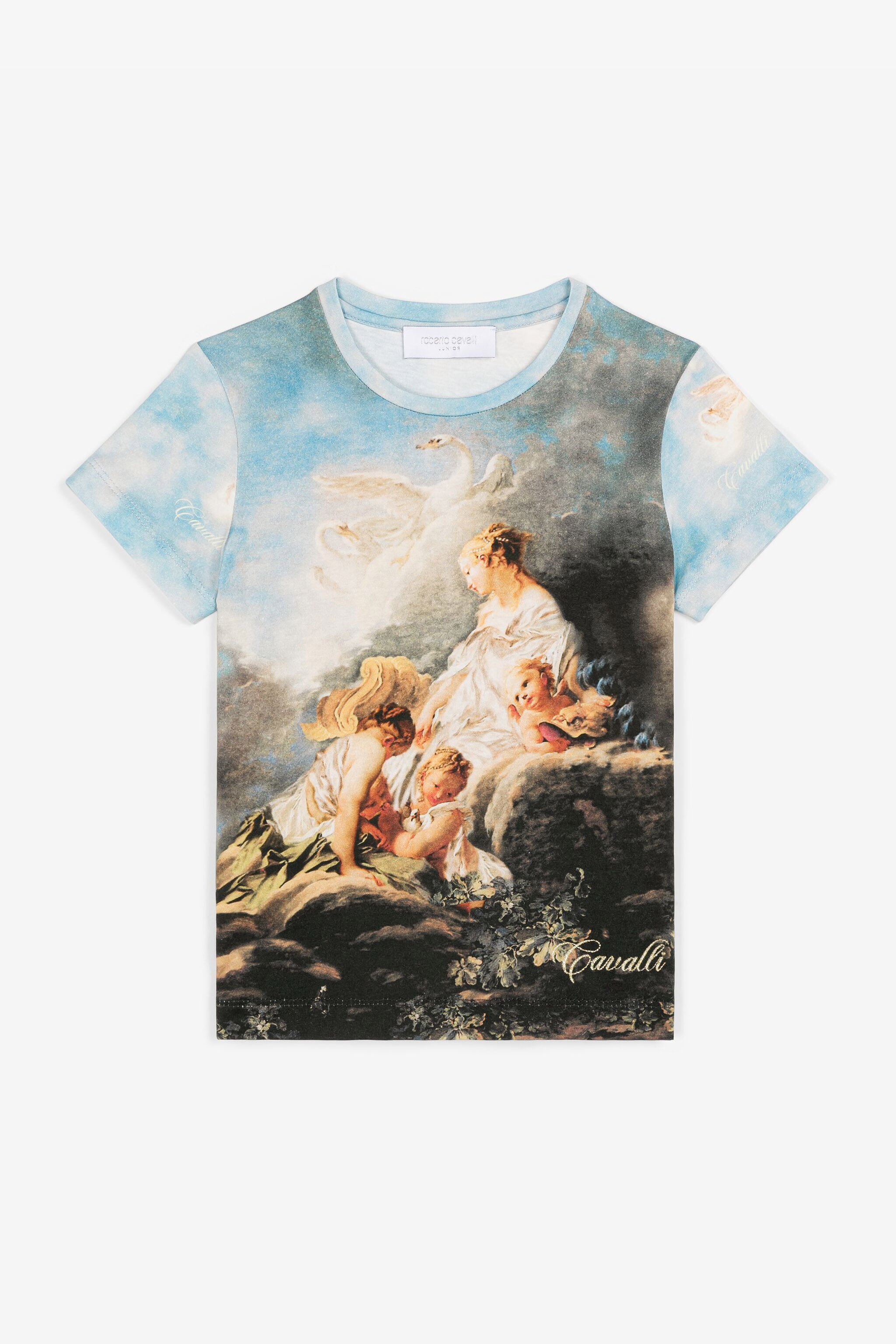 JU Wild Leda-Print Cotton T-Shirt Light blue RJT60Y-JFI04