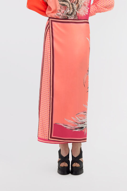 RC Plumage print skirt Fuchsia SWT305-4QM17