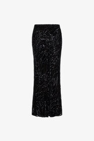 RC Plumage print devorè skirt Black SWT303-4RL76