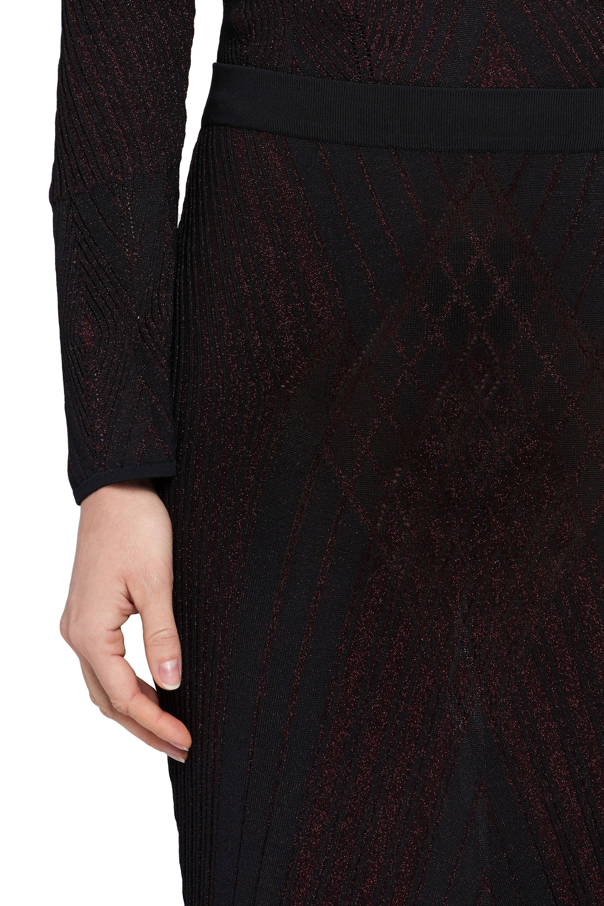 RC Art deco geometric knit skirt Black HQM300-MI001